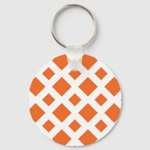 Oranje diamanten op wit sleutelhanger