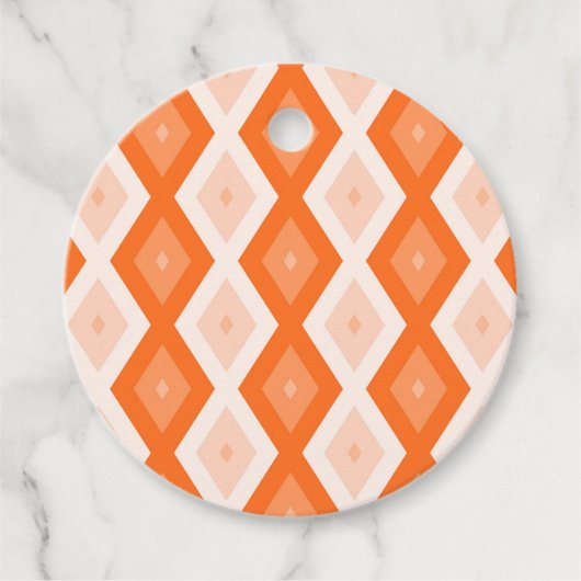 Oranje diamantpatroon bedankjes labels (Voorkant)