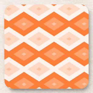 Oranje diamantpatroon bier onderzetter