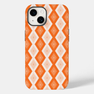 Oranje diamantpatroon Case-Mate iPhone 14 hoesje