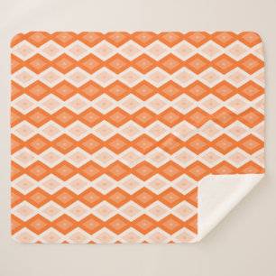 Oranje diamantpatroon sherpa deken