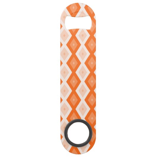 Oranje diamantpatroon speed flessenopener (Achterkant)