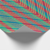 Oranje Diamond Blue Turquoise Pattern Cadeaupapier (Hoek)