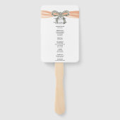 Oranje Diamond Bow Trouwprogramma Handwaaier (Achterkant)