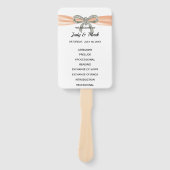 Oranje Diamond Bow Trouwprogramma Handwaaier (Voorkant)