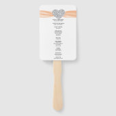 Oranje Diamond Hart Trouwprogramma Handwaaier (Achterkant)