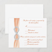 Oranje Diamond Infinity Wedding Response Kaart (Voorkant / Achterkant)