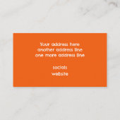 Oranje dierenprint QR code visitekaartje (Achterkant)