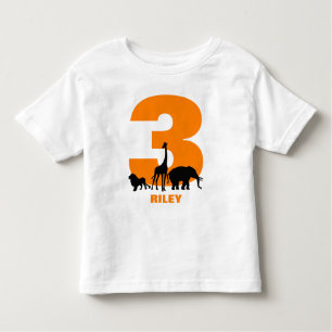 Oranje dierentuin verjaardagsfeestje gepersonalise kinder shirts