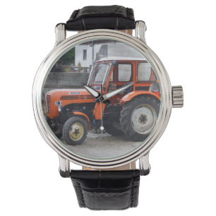 Oranje dieseltractor Steyr KL II Horloge