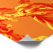 Oranje digitale kleurenkunst met beeldhouwwerken poster (Hoek)