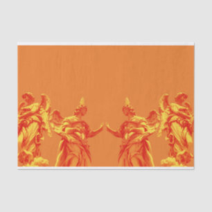 Oranje digitale kleurenkunst met beeldhouwwerken tissuepapier