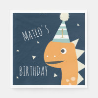 Oranje Dinosaur Verjaardag Bedankt Feest