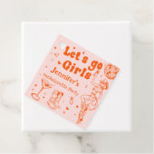 Oranje Disco Cowgirl Rodeo Vrijgezellenfeest Bedankjes Labels (In situ)