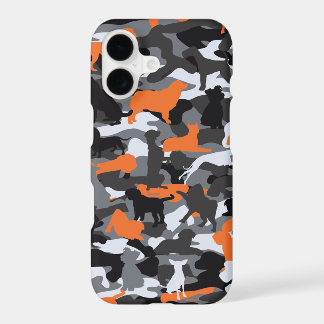 Oranje dog- en beencamo iPhone-draagtas