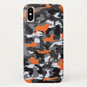 Oranje dog- en beencamo iPhone-draagtas iPhone X Hoesje