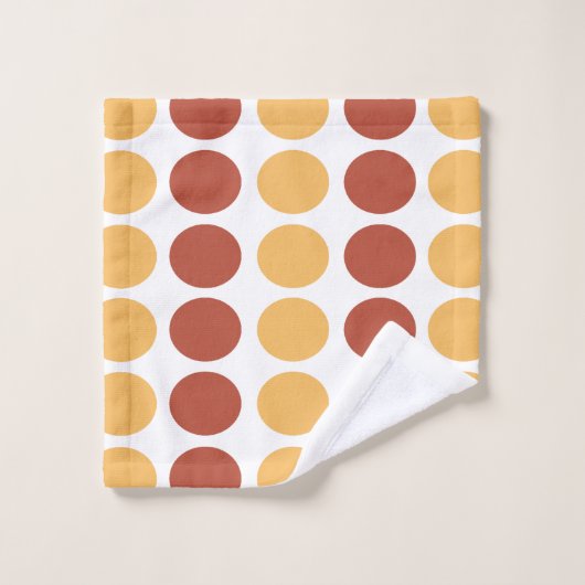 Oranje donkerbruine poodots patroon bad handdoek (Wasdoekje)