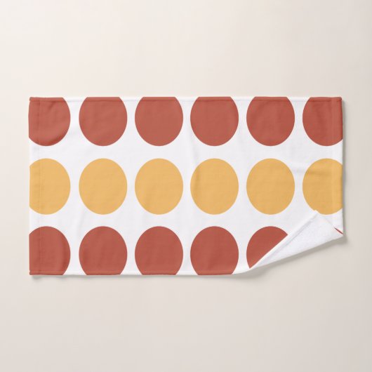 Oranje donkerbruine poodots patroon bad handdoek (Handdoek)