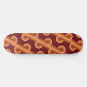 Oranje donkere maroon rode retro cirkels kunstpatr skateboard (Horizontaal)