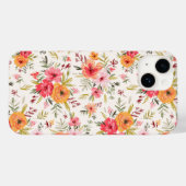 Oranje Doodle Garden Flower Pattern Case-Mate iPhone Case (Achterkant (horizontaal))