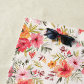 Oranje Doodle Garden Flower Pattern Strandlaken (In situ)