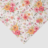 Oranje Doodle Garden Flower Pattern Tissuepapier (Detail)