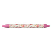 Oranje Doodle Garden Flower Pattern Zwarte Inkt Pen (Voorkant)