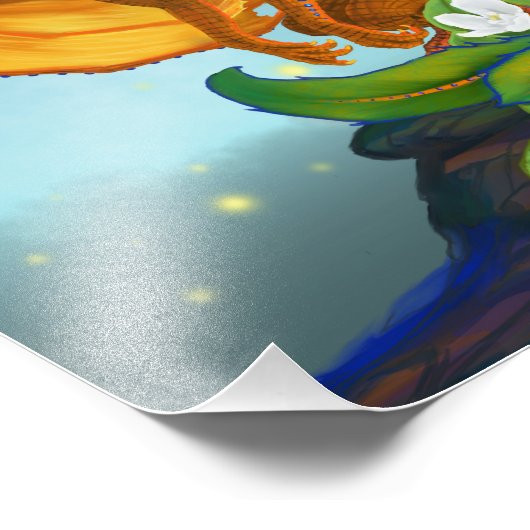 Oranje draak 11x14 afdrukken foto afdruk (Hoek)