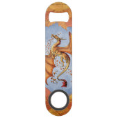 Oranje draak van de herfst Fantasy Art Speed Flessenopener (Achterkant)