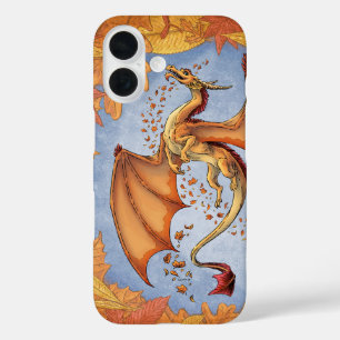 Oranje draak van de najaarse Natuur Fantasy Art iPhone 16 Hoesje