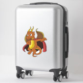 Oranje dragon Cartoon sticker (Koffer)