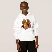 Oranje drakencartoon Hoodie (Voorkant volledig)