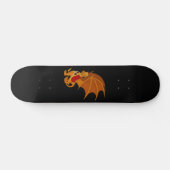 Oranje drakencartoon skateboard (Horizontaal)