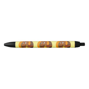 Oranje drakencartoon zwarte inkt pen
