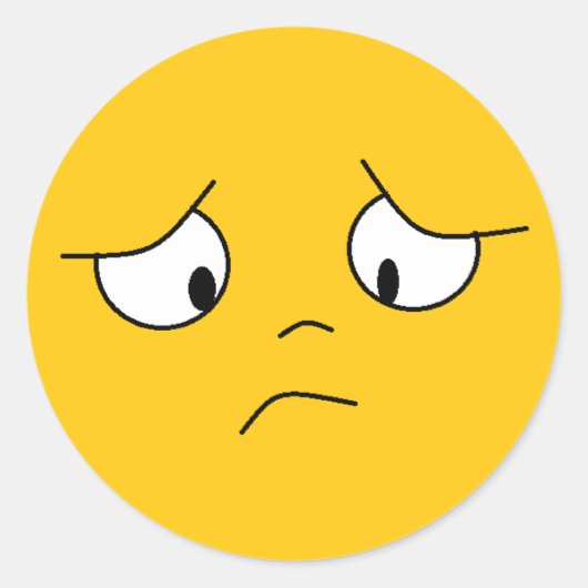 Oranje droevige gezicht Stickers (Voorkant)