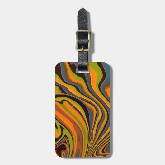 Oranje dubbelzijdig Bagagelabel (Voorkant verticaal)