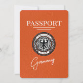 Oranje Duitsland paspoort Bewaar de datum Save The Date (Voorkant)