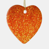 Oranje dun glitter hart ornament (Rechts)