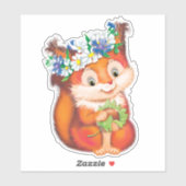 oranje eekhoorn sticker (Vel)