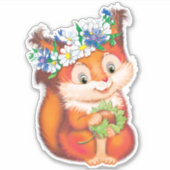 oranje eekhoorn sticker (Voorkant)