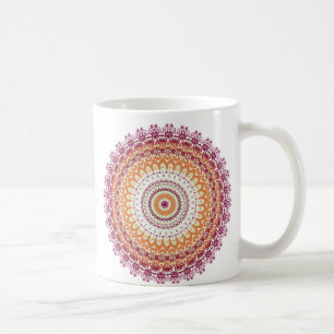 Oranje Elegance Mandala Kaleidoscope Koffiemok