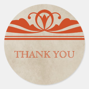 Oranje Elegant Deco Dank jullie Stickers