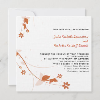 ORANJE ELEGANT LINEN WEDDING Invitation Kaart
