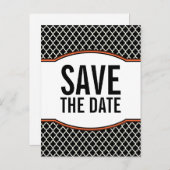 Oranje Elegant Quatrefoil Save the Date Briefkaart (Voorkant / Achterkant)