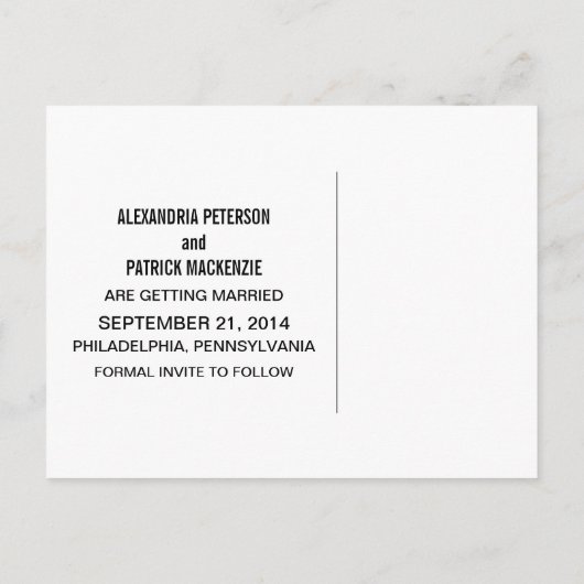 Oranje Elegant Quatrefoil Save the Date Briefkaart (Achterkant)