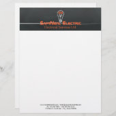 Oranje elektricien - logo lightbulkontwerp briefhoofd (Voorkant / Achterkant)