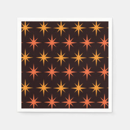 Oranje en Amber Starburst Mid Century Modern Servet