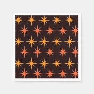 Oranje en Amber Starburst Mid Century Modern Servet