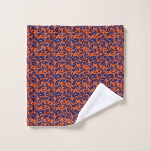 Oranje en blauw abstract bad handdoek (Wasdoekje)