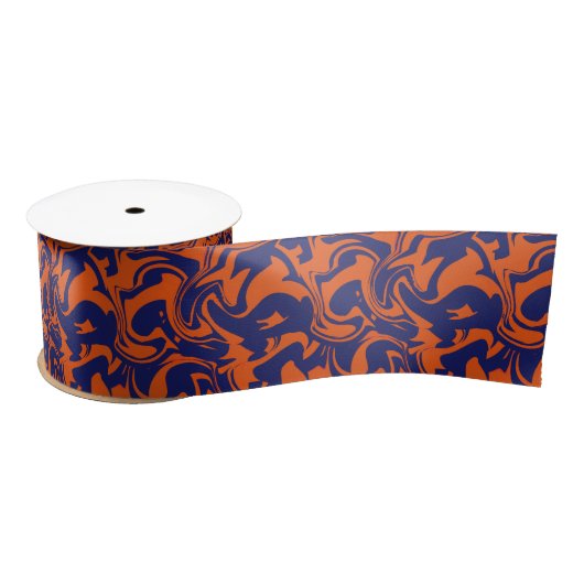 Oranje en blauw abstract lint (Spoel)